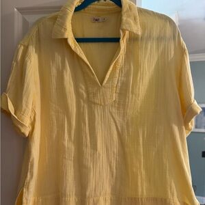 FAHERTY Butter yellow cotton shirt
